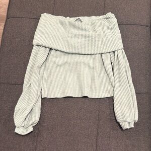 Stylive Waffle Knit Off the Shoulder Cropped Sweater